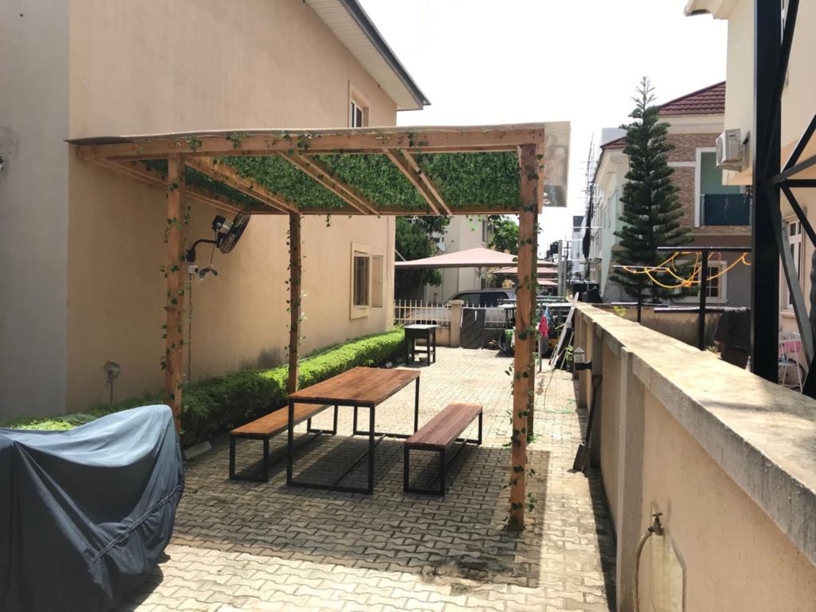pine wood pergola